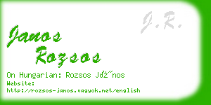 janos rozsos business card